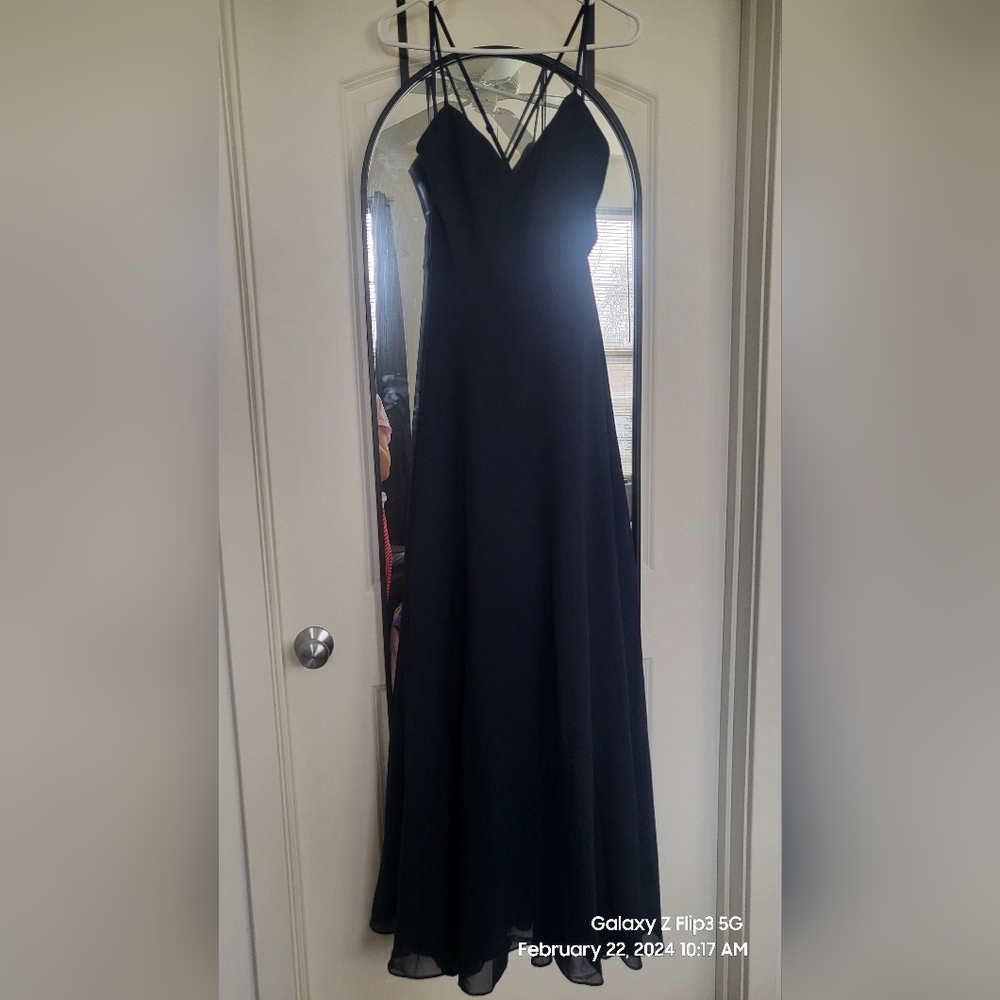 Morning Lavendar Navy Blue Long Cocktail Dress Size Medium